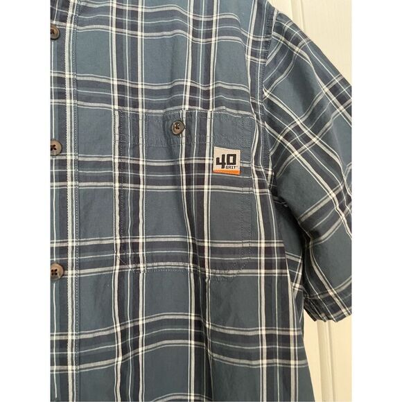 40 Grit Men's Multi Gray Buttons Up Collared Short Sleeve Shirt Large - Picture 12 of 12